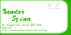 nandor szina business card